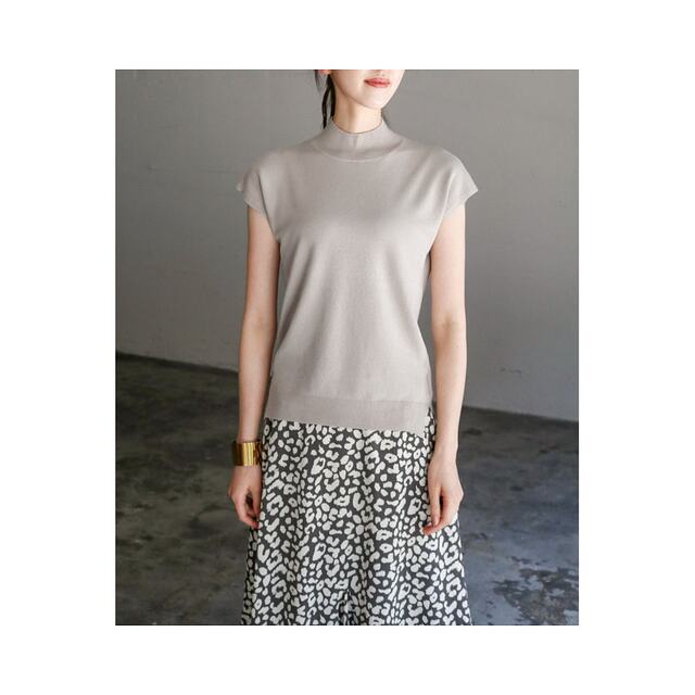 Japanese Direct Mail ELFRANK Women's Summer Half-Sleeve Turtle Neck Sweater Elegant Casual Style Suitable for Everyday