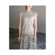 Japanese Direct Mail ELFRANK Women's Summer Half-Sleeve Turtle Neck Sweater Elegant Casual Style Suitable for Everyday