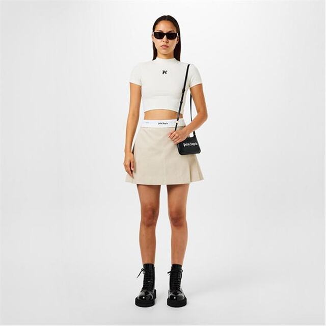 Hong Kong Direct Mail Palm Angels Palm Angel Women Interwoven Pattern Fit T-Shirt
