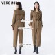 Vero Moda new jumpsuit for women's spring and autumn casual lapel high waist casual workwear nine-point straight