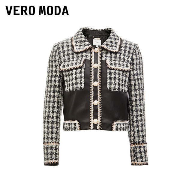 Vero Moda Outlet Jacket Women's Spring and Autumn New Houndstrap Small Flavor Sheep Retro Jacket Trendy