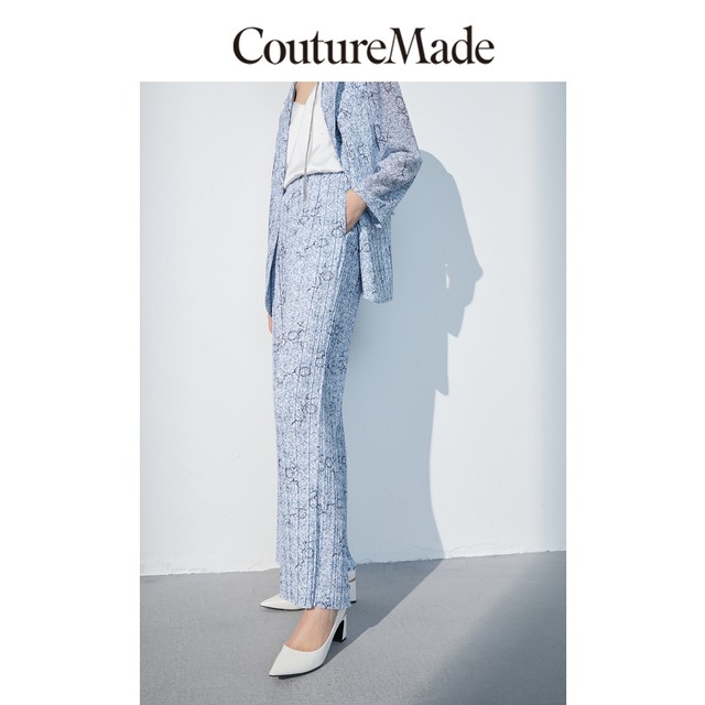 CoutureMade casual pants summer clearance women's printed pleated loose suit trousers for veromoda