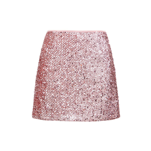 Vero Moda Outlet Skirt 2025 Summer New Fashionable Dating Elegant A-line Sequin Skirt Gorgeous Short Skirt