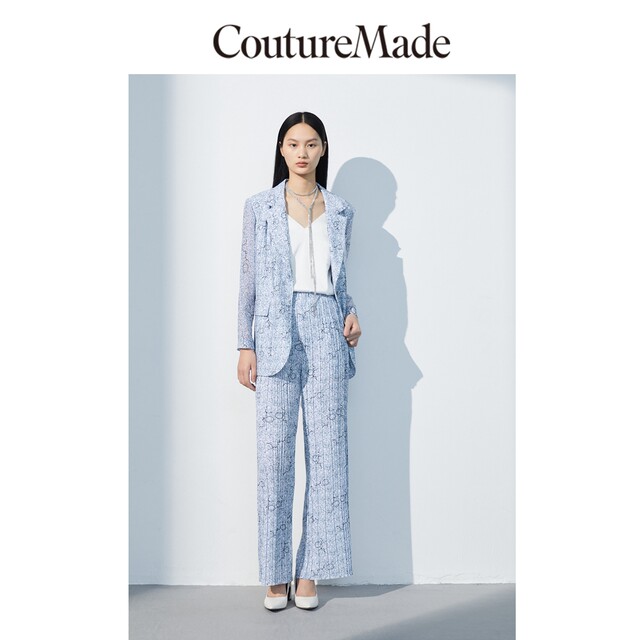 CoutureMade casual pants summer clearance women's printed pleated loose suit trousers for veromoda