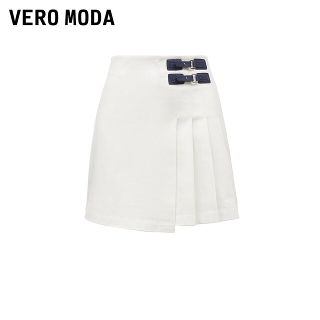 Vero Moda Outlet Skirt Summer New A-line Fashion Short Skirt High-waisted Age-reducing College Style Pleated Women