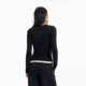 Vero Moda Outlet T-shirt for women 2025 early spring new style spliced ​​fake two-piece pleated long-sleeved versatile slim bodywear