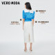 VeroModa Ole Chiffon Shirt Summer Clearance Sweet Bow Puff Sleeve Polka Dot Waist-Close-Up Top for Women