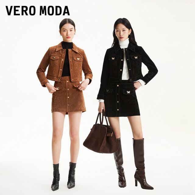 Vero Moda skirt 2025 summer new mall same style A-line elegant fashionable leather skirt 325110014