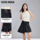 Vero Moda Outlet Skirt New Fashionable High Street PU pleated A-line high-waisted temperament short skirt is popular
