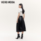 Vero Moda Outlet Skirt New Summer PU Hollow Floral Pattern A-shaped Mid-length Umbrella Skirt is popular