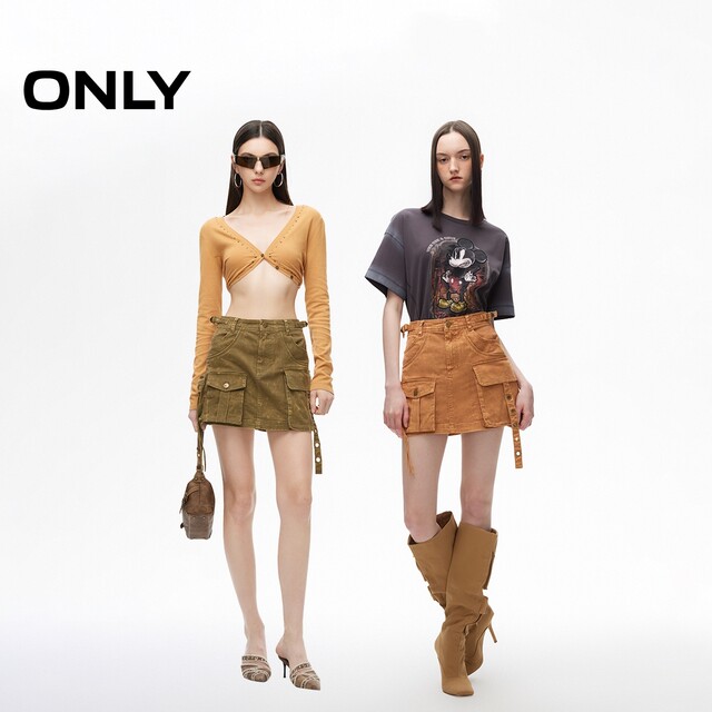 ONLY Summer Fashion Fashion Cool Old Washed A-line Short Skirt Skirt Women