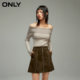 ONLY spring retro trendy leather skirt high waist A-line short skirt skirt women