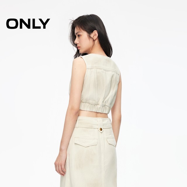 Summer casual versatile V-neck sleeveless short denim vest vest for women