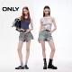 ONLY2025 summer new hot girl style irregular ripped burrs design high waist A-line shorts jeans for women