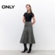 ONLY2025 summer new irregular design washable and old A-line umbrella skirt to make women slim mid-length skirt