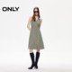 ONLY2025 summer new sexy neck V-neck backless A-line single-breasted pleated midi dress for women