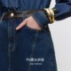ONLY Summer Leica PU splicing high waist A-line denim skirt skirt for women

