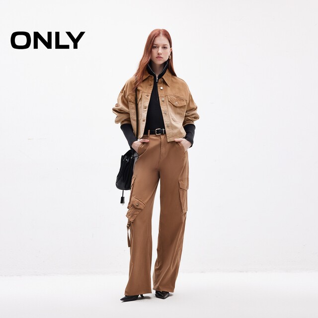 ONLY Outlet 2025 summer new Tennis casual gradient loose long-sleeved denim shirt for women