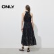 ONLY2025 summer new romantic style sleeveless off-shoulder neck lapel waist-hugging long skirt loose dress for women