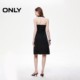 ONLY2025 summer new sexy neck V-neck backless A-line single-breasted pleated midi dress for women