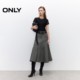 ONLY2025 summer new irregular design washable and old A-line umbrella skirt to make women slim mid-length skirt