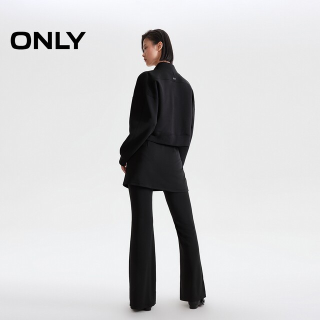 ONLY Outlet 2025 summer new model fake two-piece spliced ​​elastic skirt pants slim trousers bell-bottom pants casual pants women