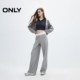 ONLY Summer Fashion Simple Loose Contrast Embroidered Elastic Rope Casual Pants for Women