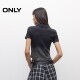 
ONLY Outlet 2025 summer new style old American printed wash V-neck slim shoulder slim short T-shirt for women