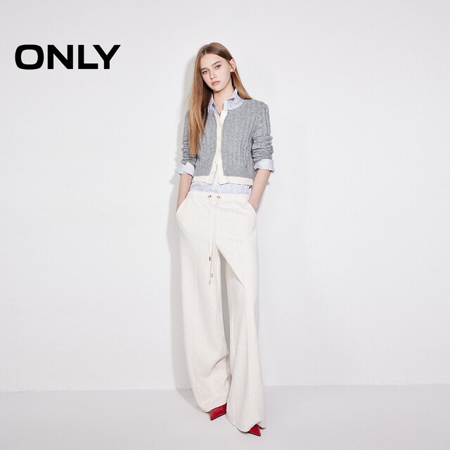 ONLY Outlet 2025 Summer New Simple Embroidery Loose Straight Pants Pants for Women