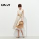 ONLY Outlet 2025 summer new French shoulder-cut design printed halter neck oil painting skirt midi skirt dress for women
