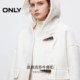 ONLY Spring Academy Style Bullhorn Buckle Hooded Solid Color Shoulder Woolen Coat Women