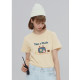 Cotton and Japanese cute cartoon gray, short -sleeved short -sleeved T -shirt female pure cotton loose summer small half -sleeve top
