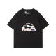 Cotton Glutter Cool Wind Cartoon T -shirts, Shoulder Short -sleeved Women Short Summer Round Neck Tau 100%Cotton Black Half -sleeve