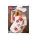 Self-operated e. luna white off-shoulder floral print ruffle top - white straight
