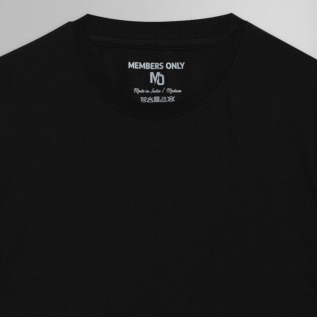 Self-operated members only women's big round neck T-shirt - Charcoal grey straight hair
