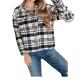 Self-operated jodiflKate black and white plaid jacket - black and white straight hair
