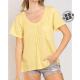 Self-operated pol yellow waffle pocket t-shirt - yellow straight hair
