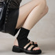 Dale ~ hot girl sandals for women in summer new open toe thick heel thick sole niche retro Roman sandals large size 41-43
