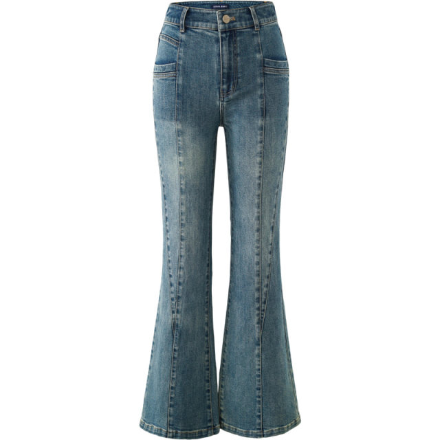 Ya Lida stretched straight tube flared pants, loose, thin, slightly lime jeans female 2025 spring new mop pants tide