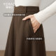 Yalida commute temperament Mao woolen woolen woolen skirt women's autumn and winter skirt 2024 new women's black long skirt
