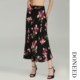 DONEEDDONEED2025 summer elegant temperament mid-length one-piece button printed irregular skirt for women