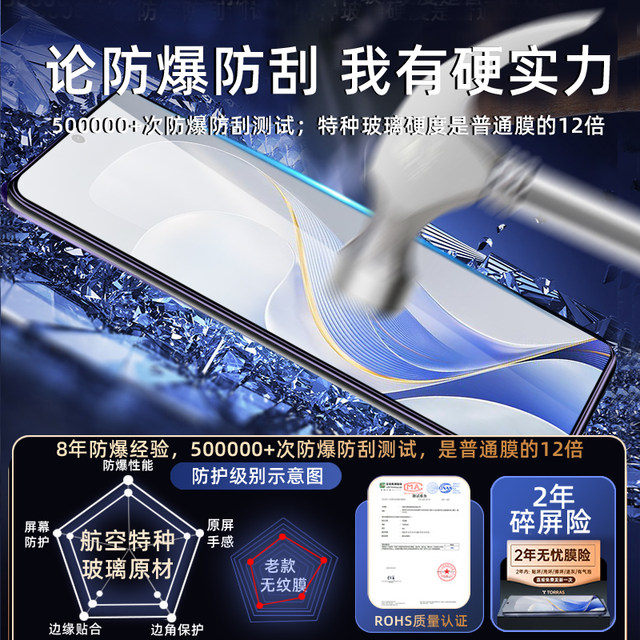 New full-screen cover for vivos19 tempered film S19 mobile phone film with high-definition anti-fingerprint eye protection anti-blue light viv0 special anti-fall and explosion-proof full-inclusive white edge rigidized glass protective film