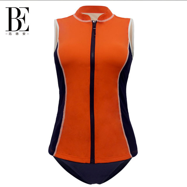 BE van der Ann swimsuit women's anti-chlorine sun protection pooling and belly covering swimsuit contrast color splicing sports triangle swimsuit