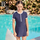 BE van der Ann children's dress swimsuit sun protection and chlorine-resistant front zipper design for girls and students vacation swimsuit