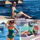 BE van der Ann triangular swimsuit women gathered to cover flesh to make them look slim swimsuit ins backless fashion vacation swimsuit