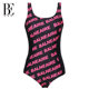 BE Fan De'an triangle one-piece swimsuit U-shaped beautiful back gathers upgrade waist slimming fashion stitching swimsuit