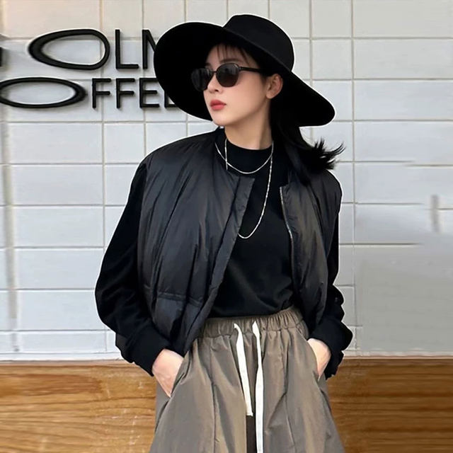 Large -size down cotton vest female autumn new European goods fashion, loose versatile short shoulder vest horses clip top