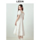 Lecheng Korean simple suspender dress summer new lace flowing big skirt hem small white skirt