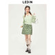 Lecho fake two-piece knitted pullover for women 2023 lake green inner top C2EED2101