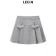 Leducho stitching pleated miniature skirt in summer new skirts C5GED1A01

